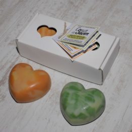 coeur savon bio duo artisanal agrumes amande