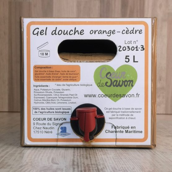 cubi gel douche savon liquide orange bio